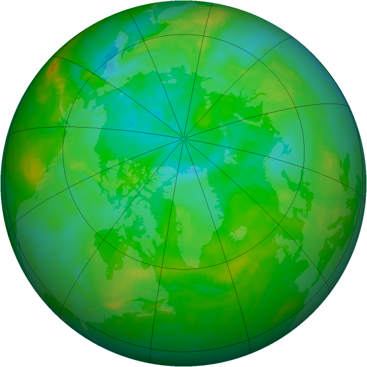 Arctic ozone map for 28 July 1989